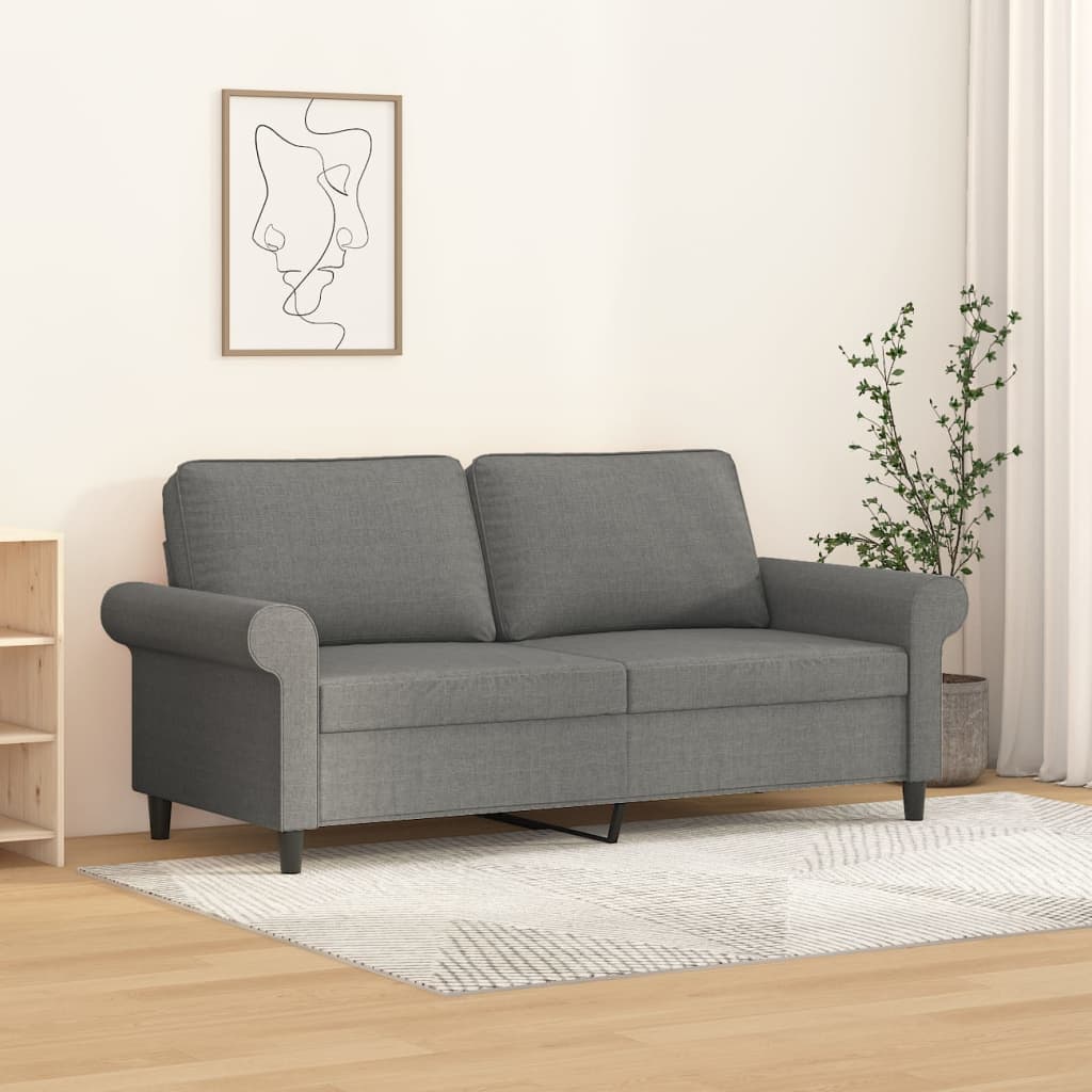 Canapé à 2 places Gris foncé 140 cm Tissu - XIOS