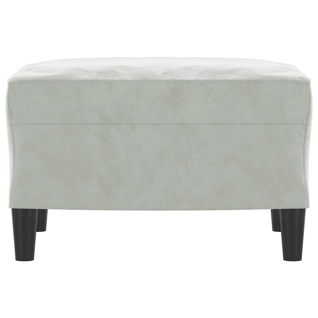Repose-pied Gris clair 60x50x41 cm Velours - XIOS