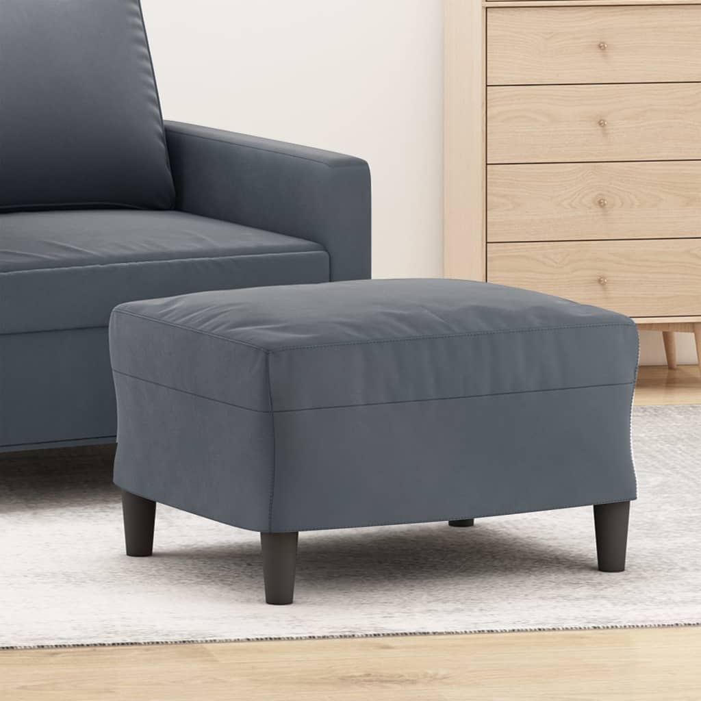 Repose-pied Gris foncé 60x50x41 cm Velours - XIOS