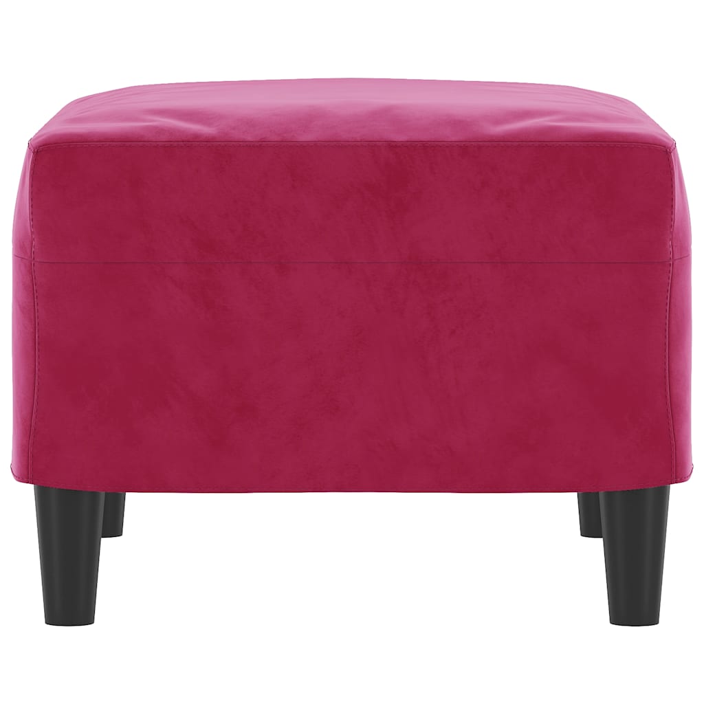 Repose-pied Rouge bordeaux 60x50x41 cm Velours - XIOS