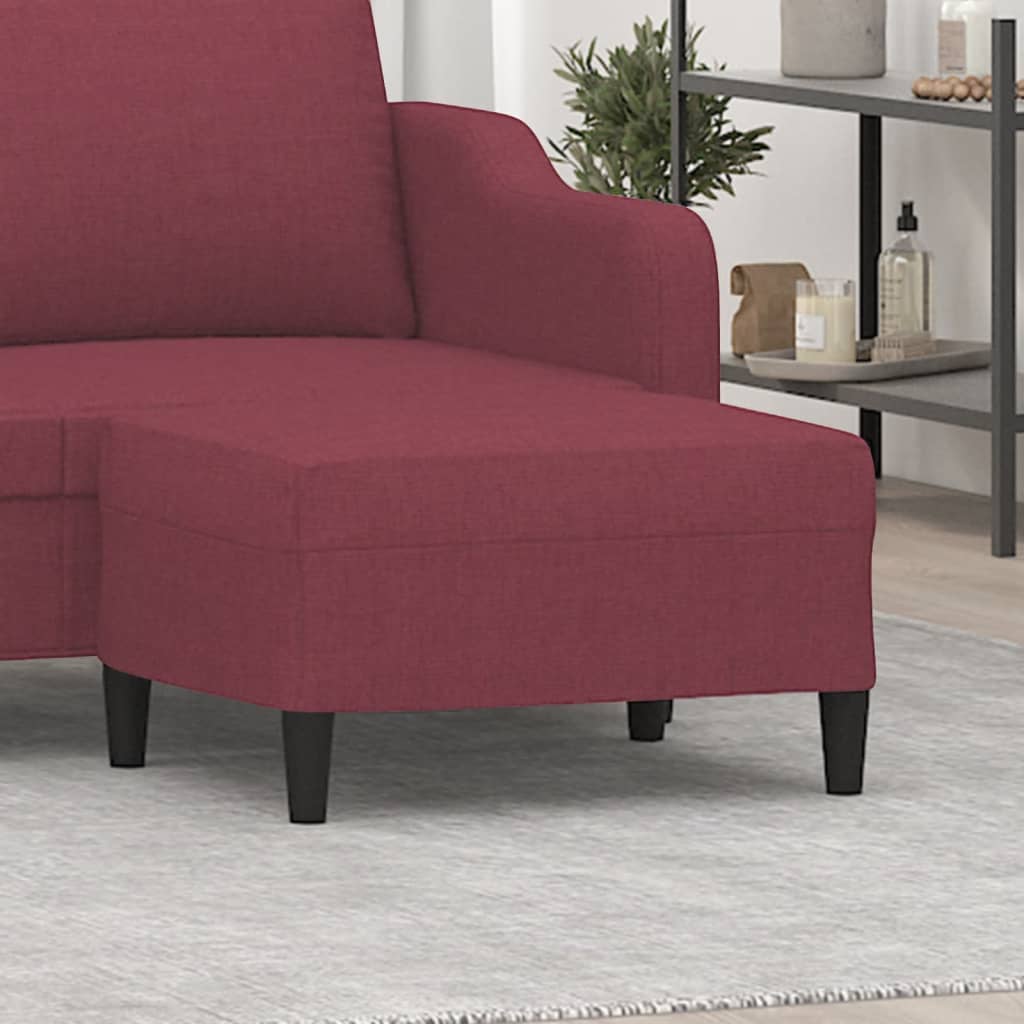 Repose-pied Rouge bordeaux 70x55x41 cm Tissu - XIOS