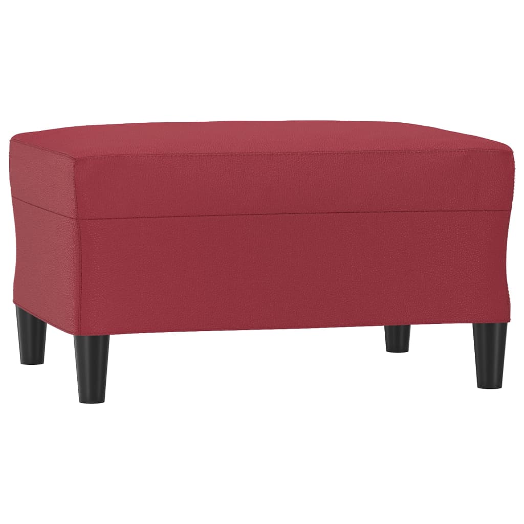 Repose-pied Rouge bordeaux 70x55x41 cm Similicuir - XIOS