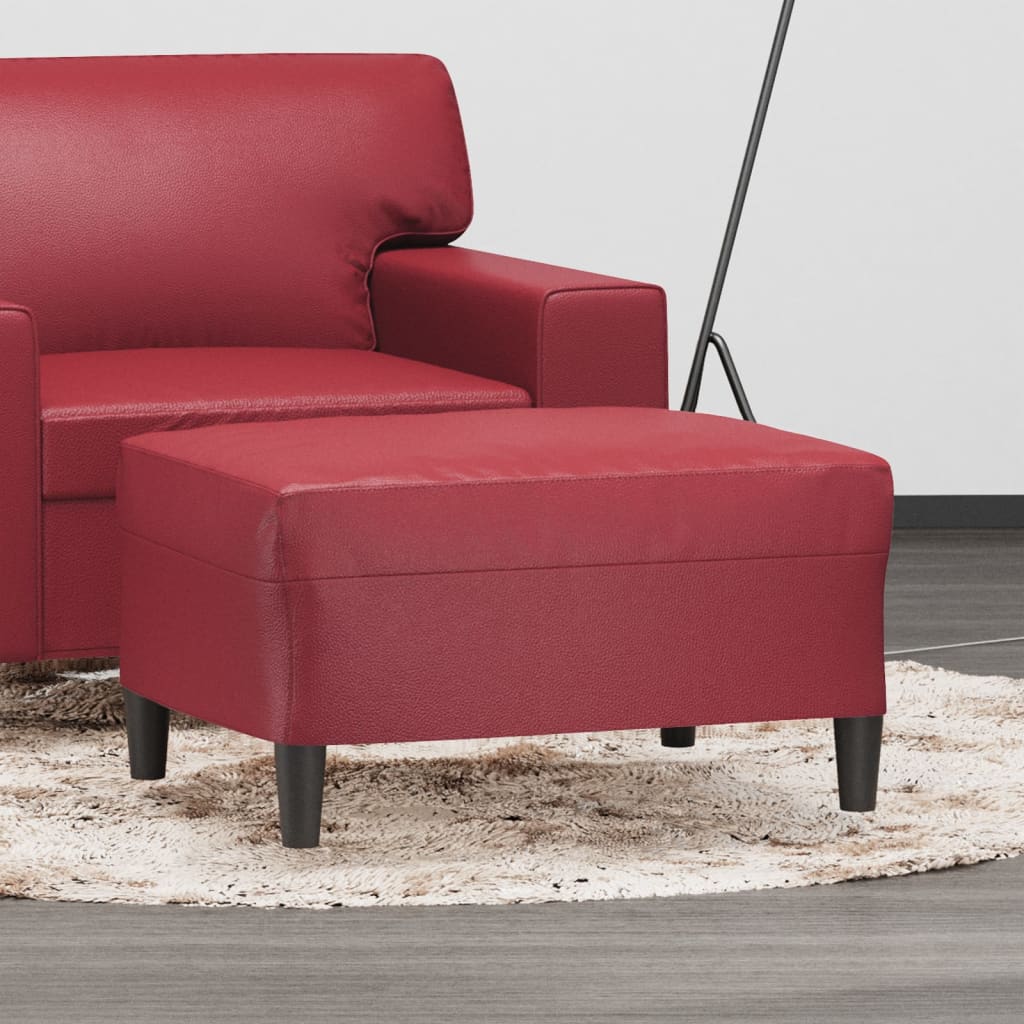 Repose-pied Rouge bordeaux 70x55x41 cm Similicuir - XIOS