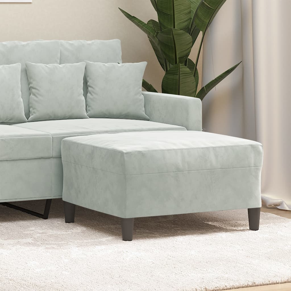 Repose-pied Gris clair 70x55x41 cm Velours - XIOS