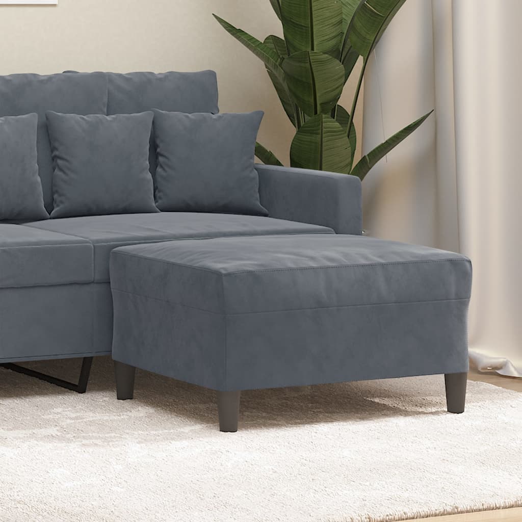Repose-pied Gris foncé 70x55x41 cm Velours - XIOS