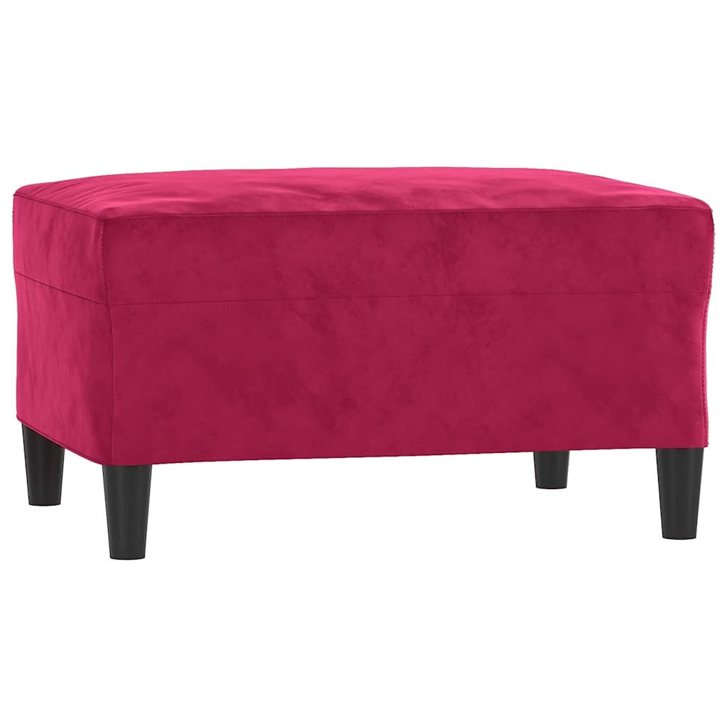 Repose-pied Rouge bordeaux 70x55x41 cm Velours - XIOS