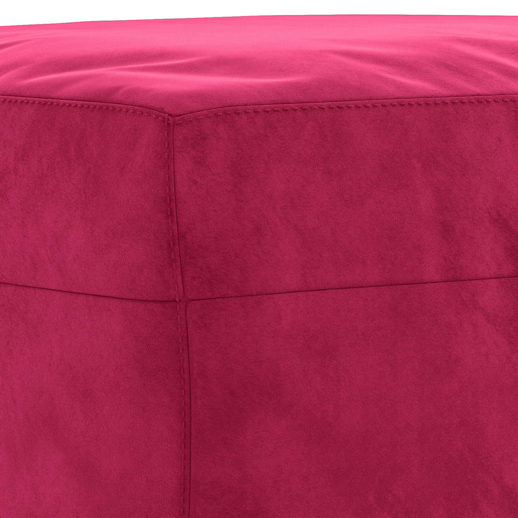 Repose-pied Rouge bordeaux 70x55x41 cm Velours - XIOS