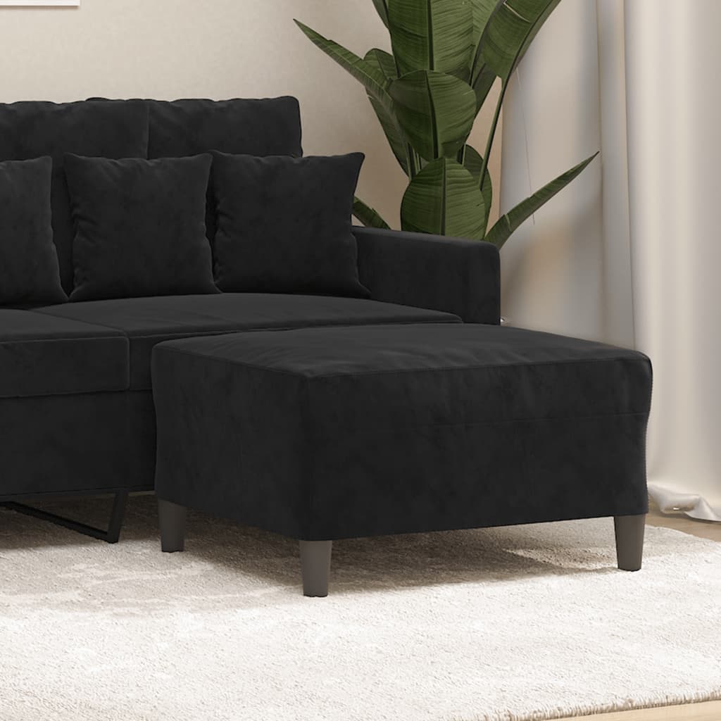 Repose-pied Noir 70x55x41 cm Velours - XIOS