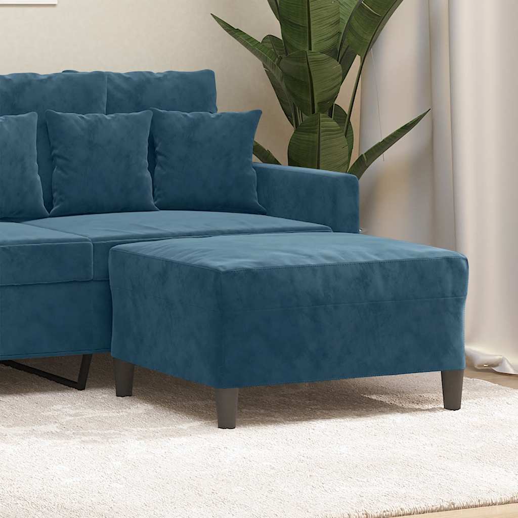 Repose-pied Bleu 70x55x41 cm Velours - XIOS