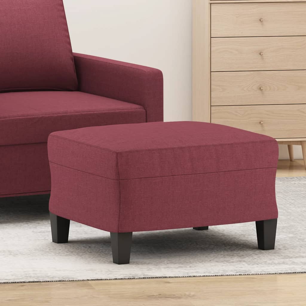 Repose-pied Rouge bordeaux 60x50x41 cm Tissu - XIOS