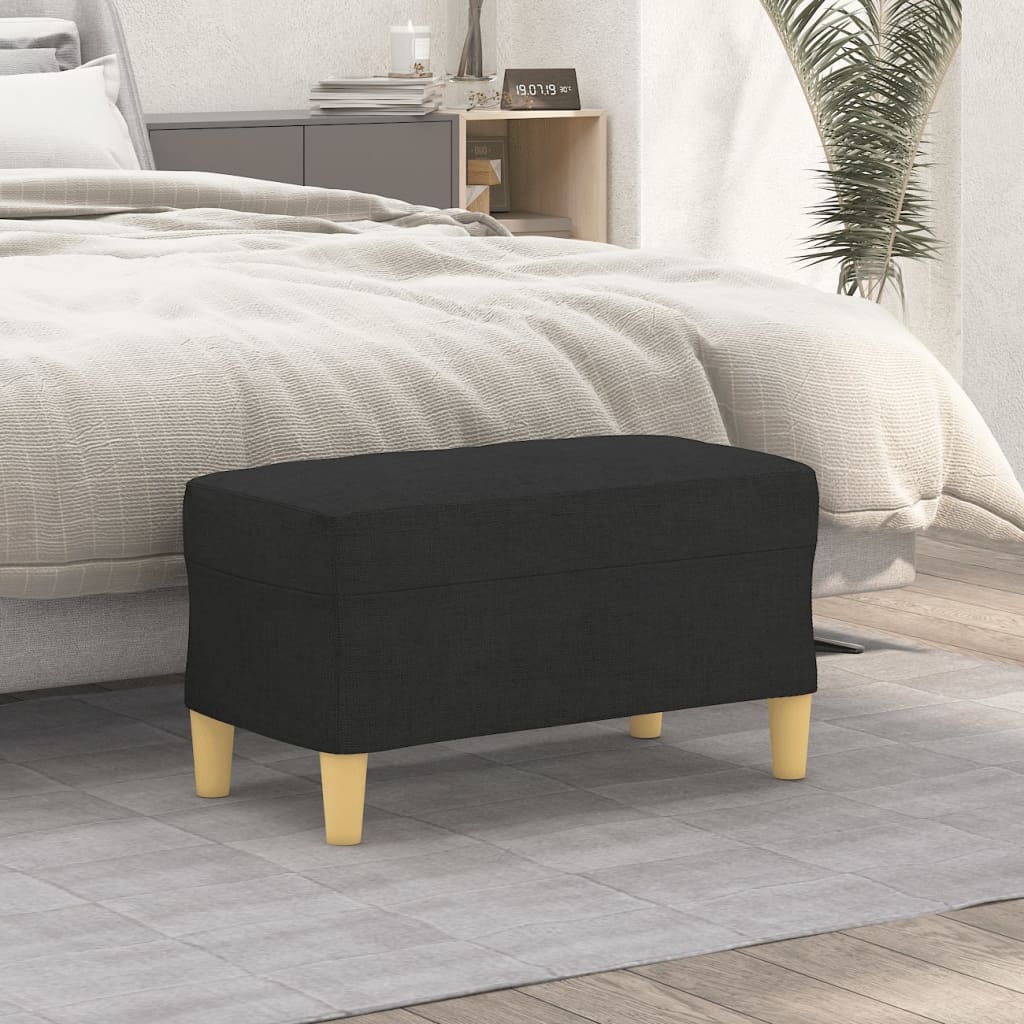 Banc Noir 70x35x41 cm Tissu - XIOS