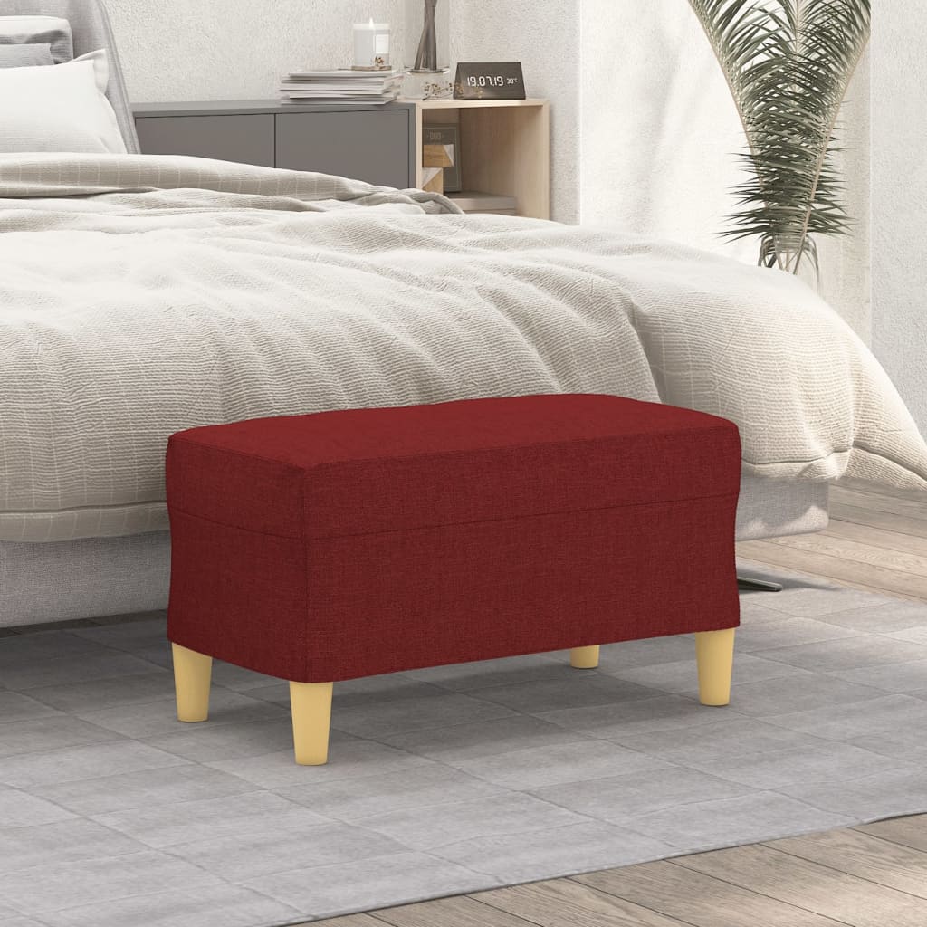 Banc Rouge bordeaux 70x35x41 cm Tissu - XIOS