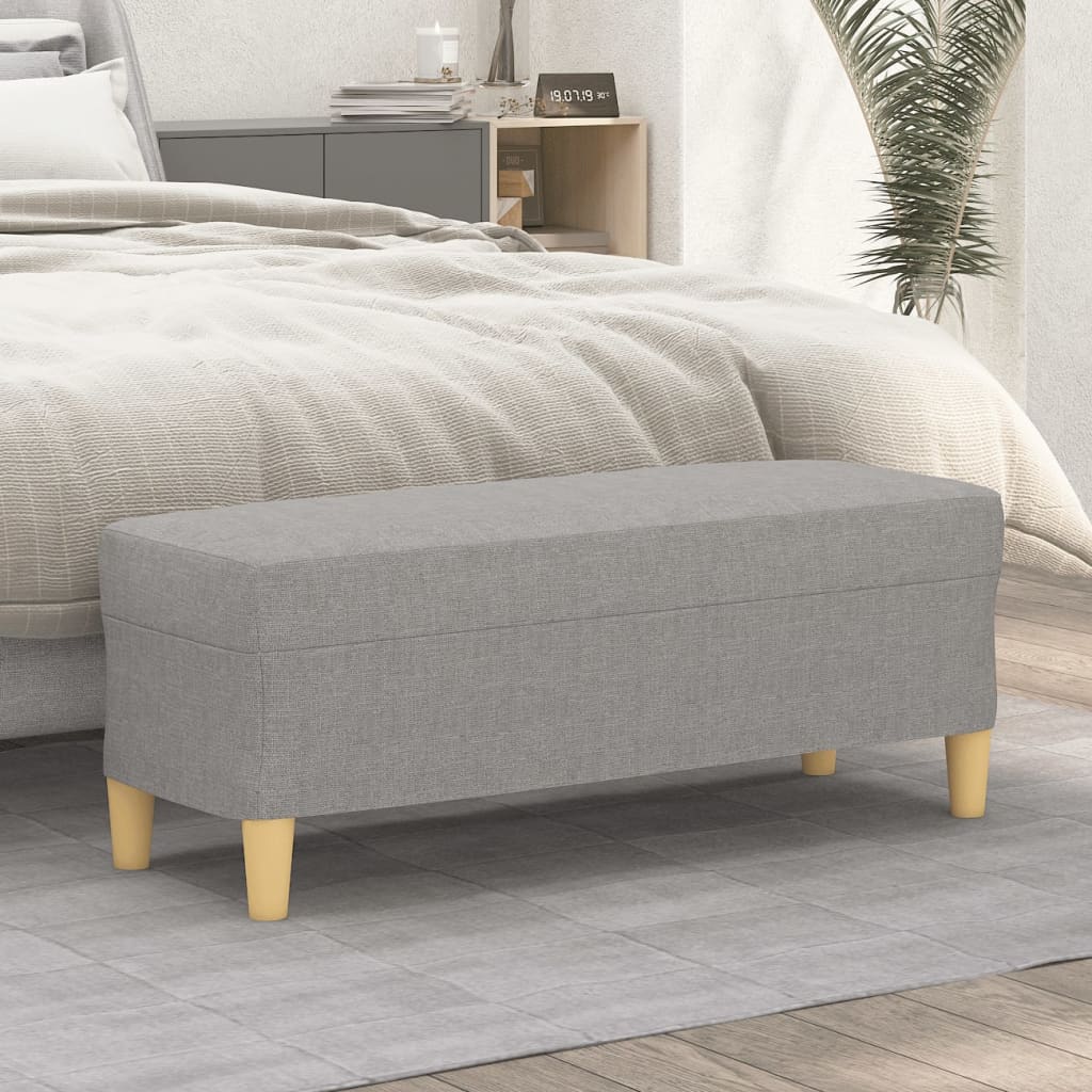 Banc Gris clair 100x35x41 cm Tissu - XIOS