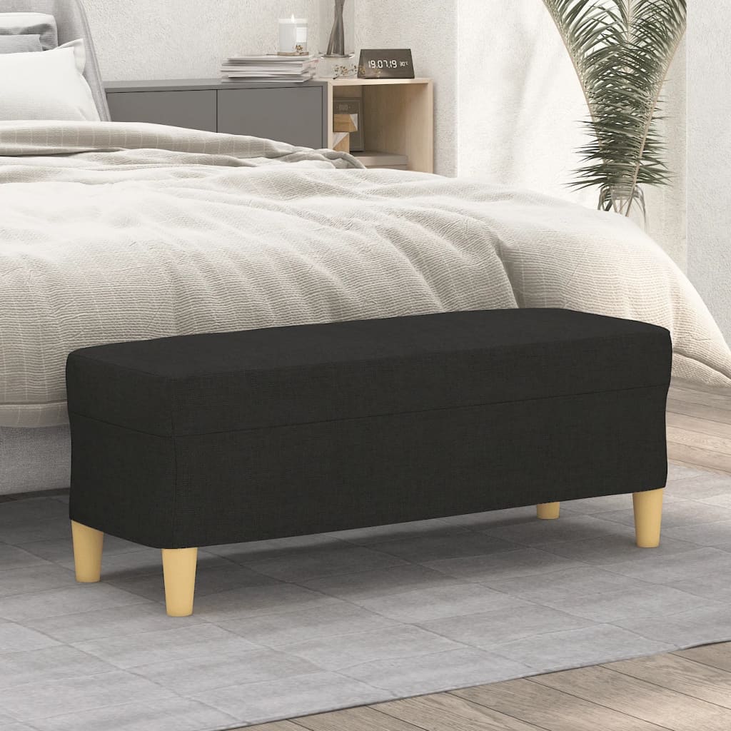Banc Noir 100x35x41 cm Tissu - XIOS