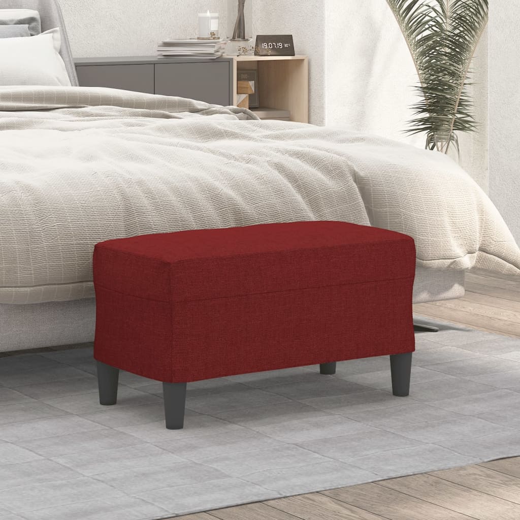 Banc Rouge bordeaux 70x35x41 cm Tissu - XIOS