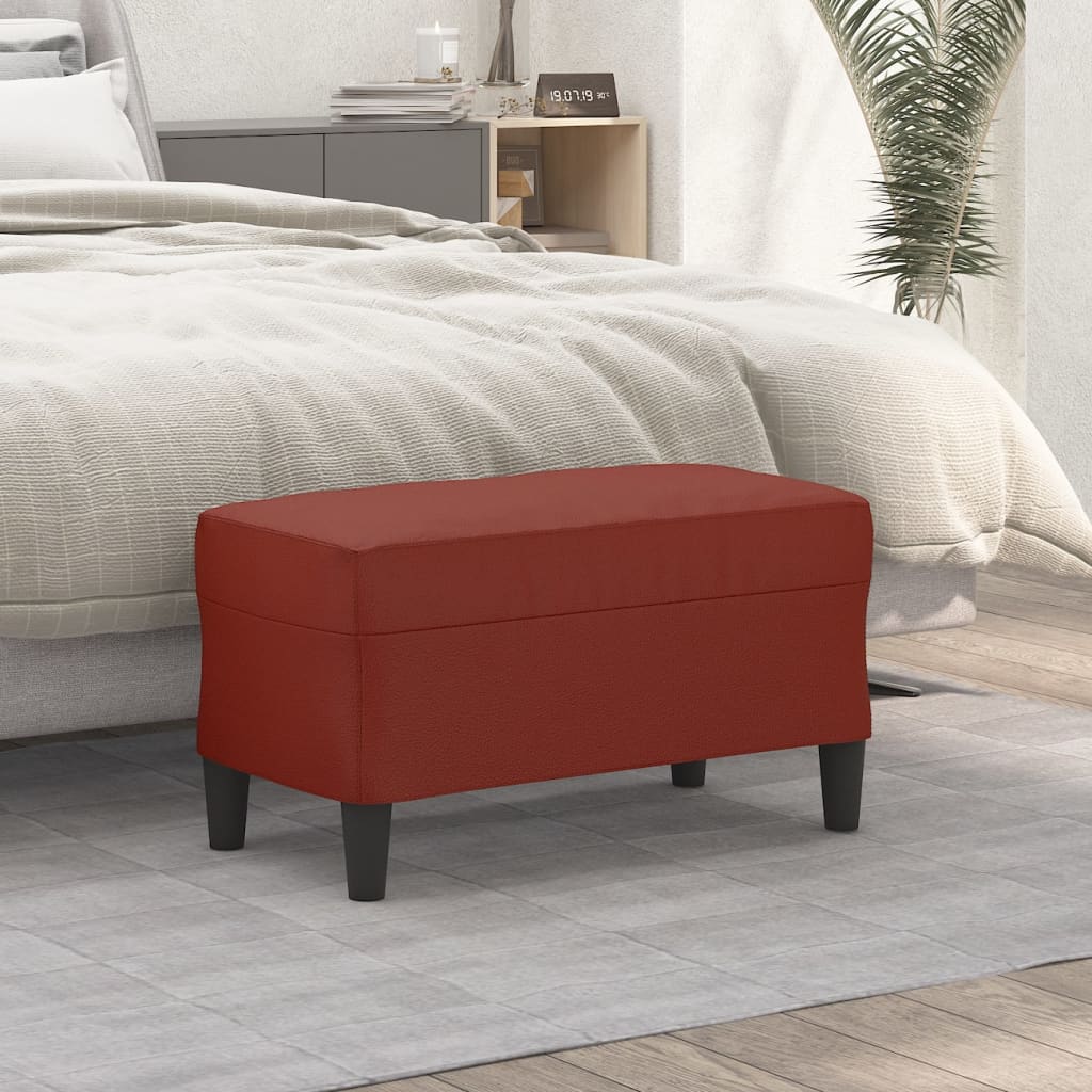 Banc Rouge bordeaux 70x35x41 cm Similicuir - XIOS