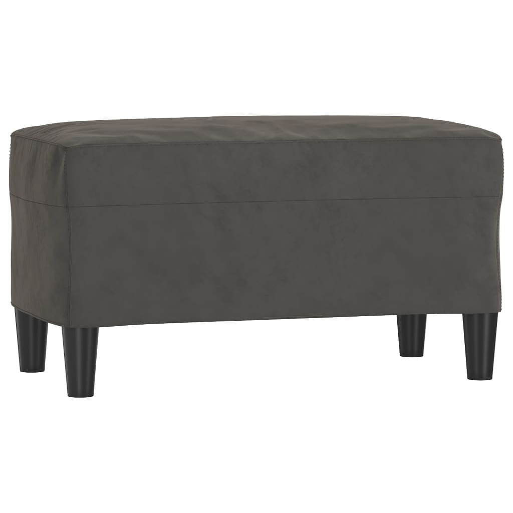 Banc Gris foncé 70x35x41 cm Velours - XIOS