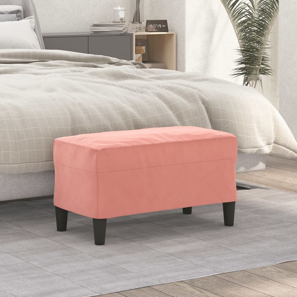 Banc Rose 70x35x41 cm Velours - XIOS