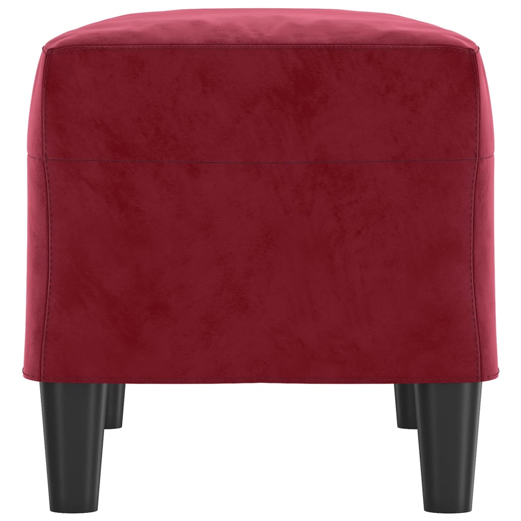 Banc Rouge bordeaux 70x35x41 cm Velours - XIOS