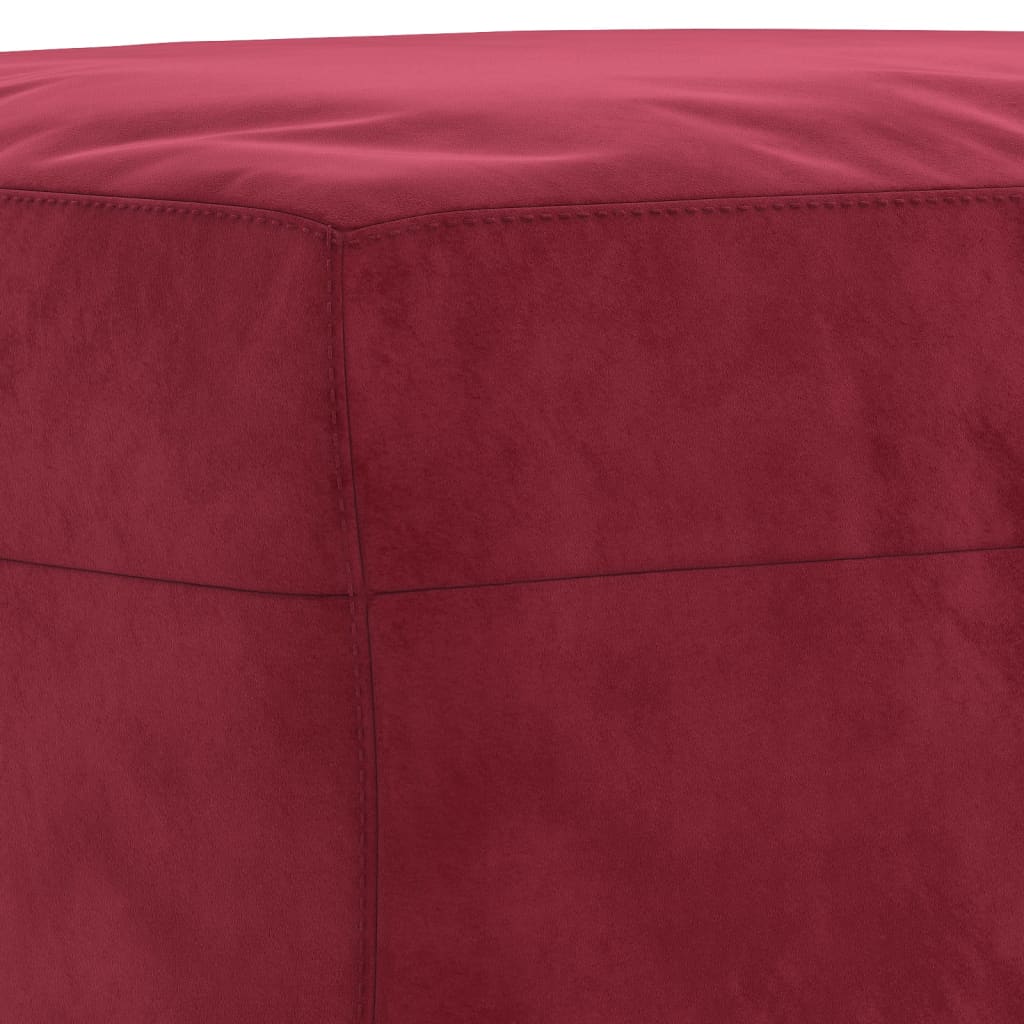 Banc Rouge bordeaux 70x35x41 cm Velours - XIOS