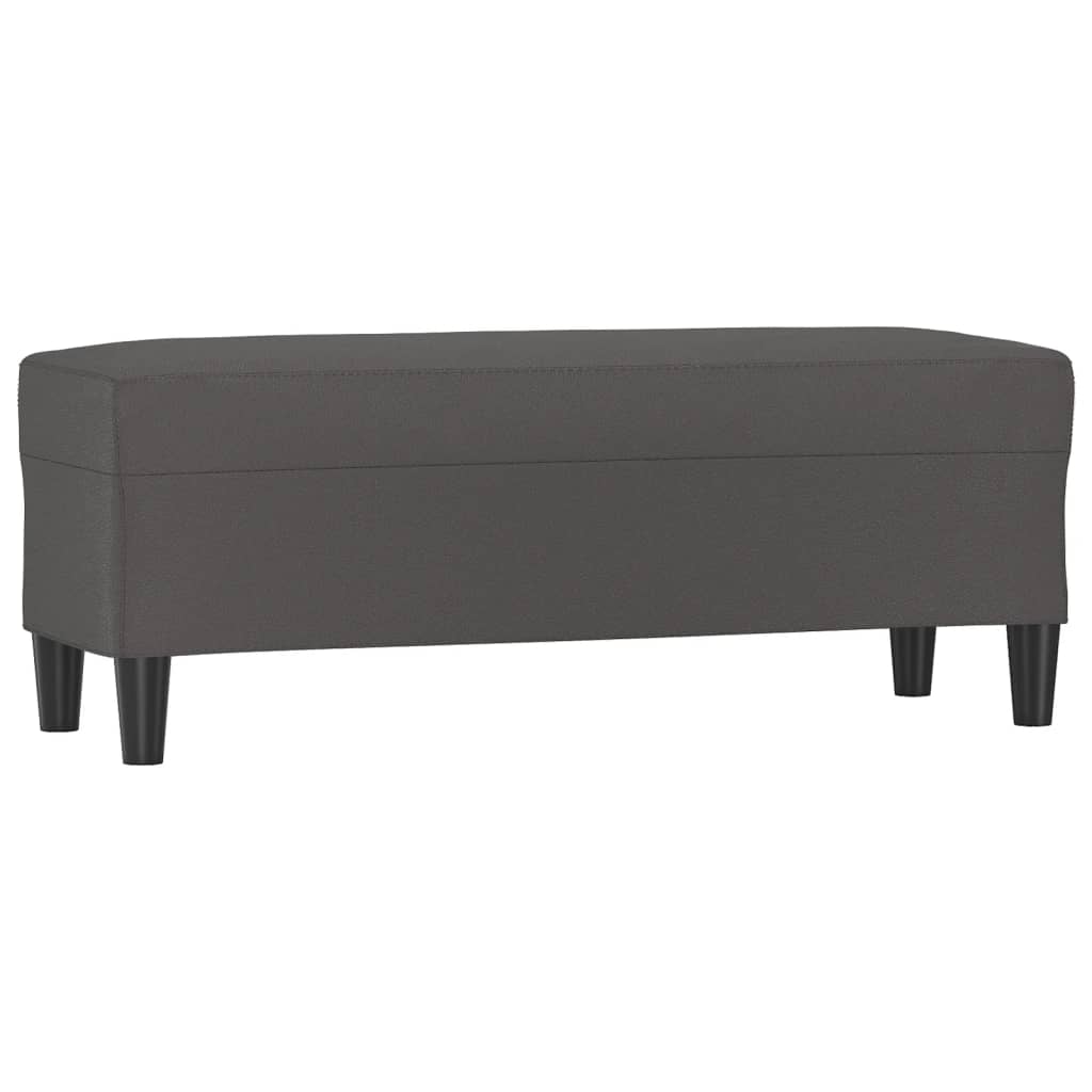 Banc Gris 100x35x41 cm Similicuir - XIOS