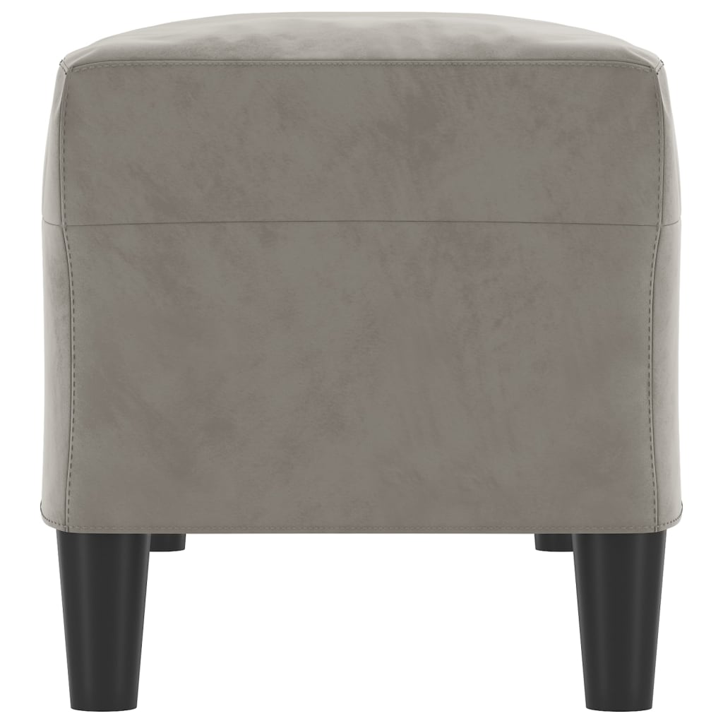 Banc Gris clair 100x35x41 cm Velours - XIOS