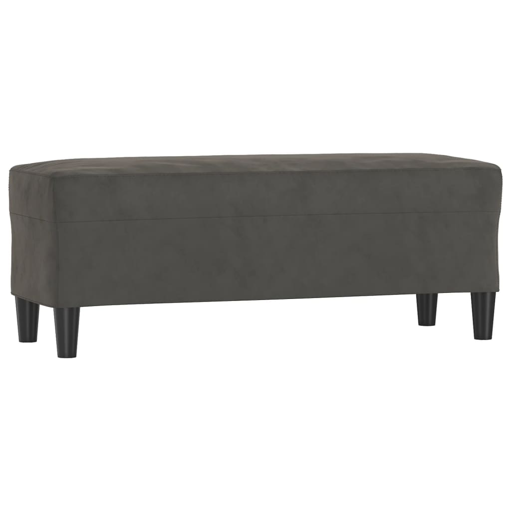 Banc Gris foncé 100x35x41 cm Velours - XIOS