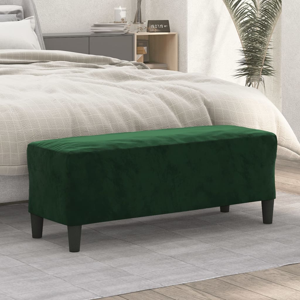 Banc Vert foncé 100x35x41 cm Velours - XIOS