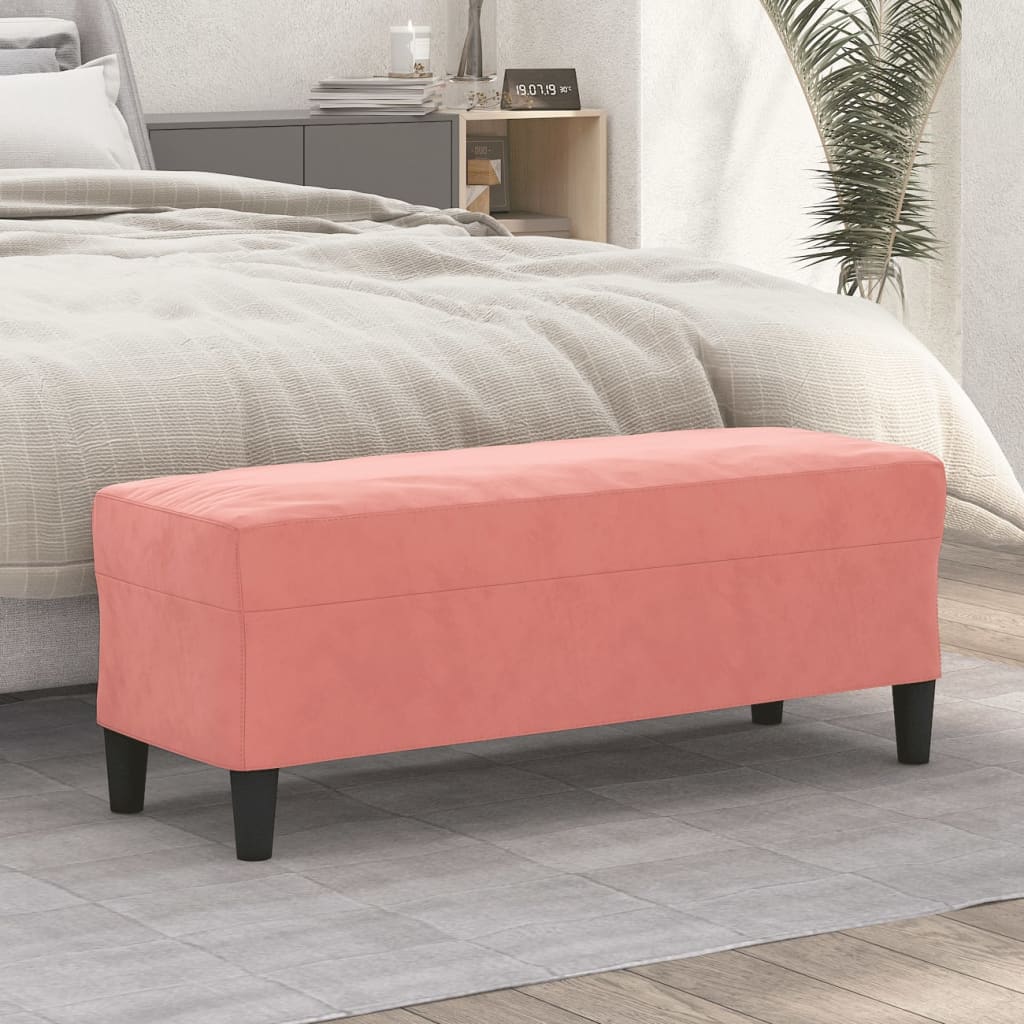 Banc Rose 100x35x41 cm Velours - XIOS