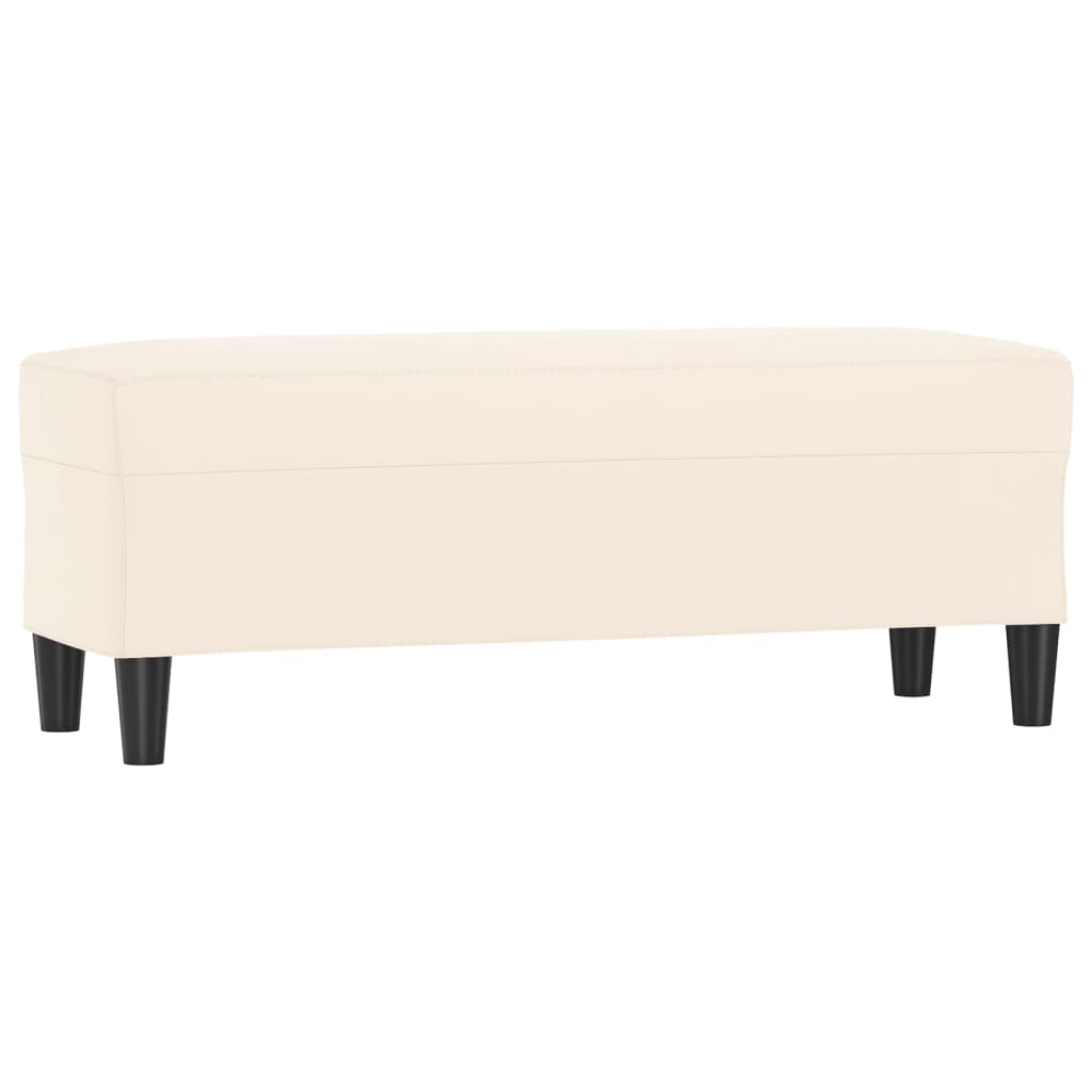 Banc Crème 100x35x41 cm Velours - XIOS