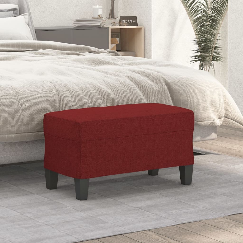 Banc Rouge bordeaux 70x35x41 cm Tissu - XIOS