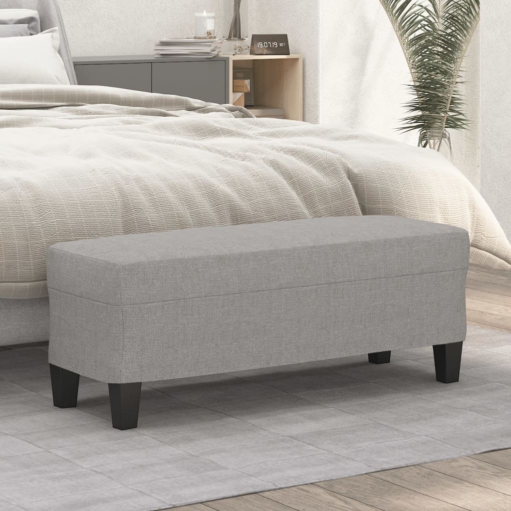 Banc Gris clair 100x35x41 cm Tissu - XIOS