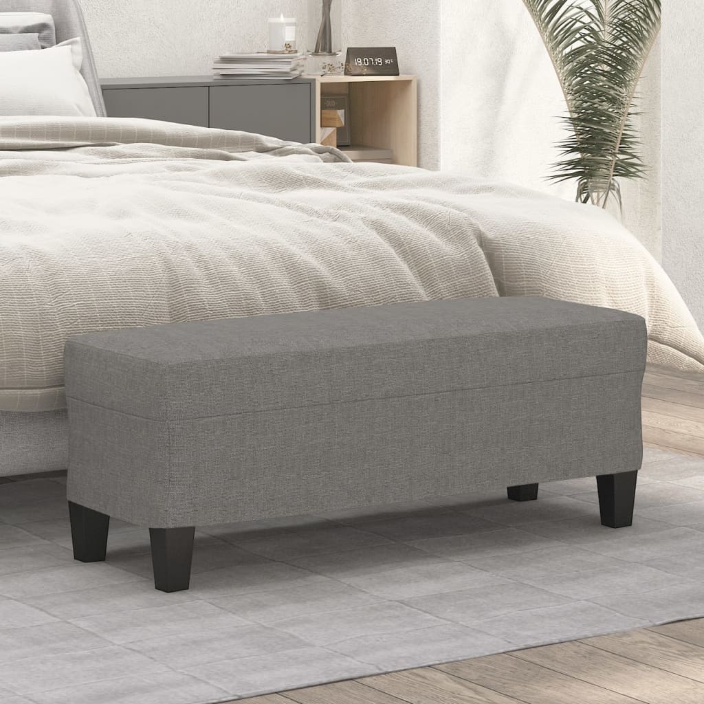 Banc Gris foncé 100x35x41 cm Tissu - XIOS