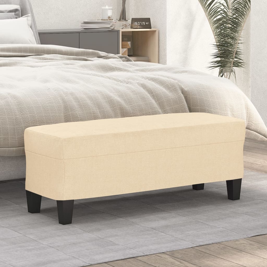 Banc Crème 100x35x41 cm Tissu - XIOS