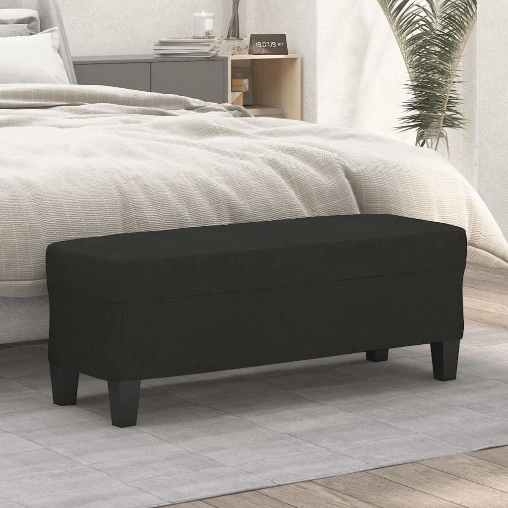 Banc Noir 100x35x41 cm Tissu - XIOS