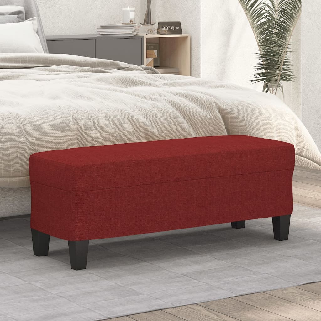 Banc Rouge bordeaux 100x35x41 cm Tissu - XIOS
