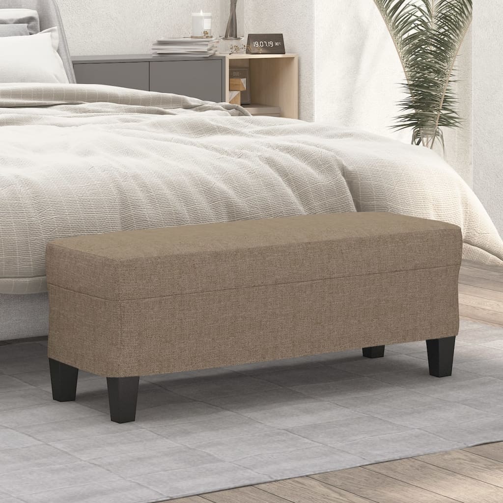 Banc Taupe 100x35x41 cm Tissu - XIOS