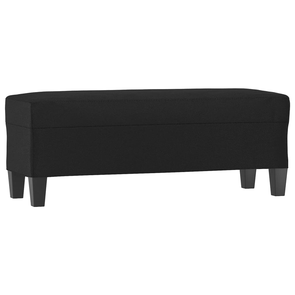 Banc Noir 100x35x41 cm Similicuir - XIOS