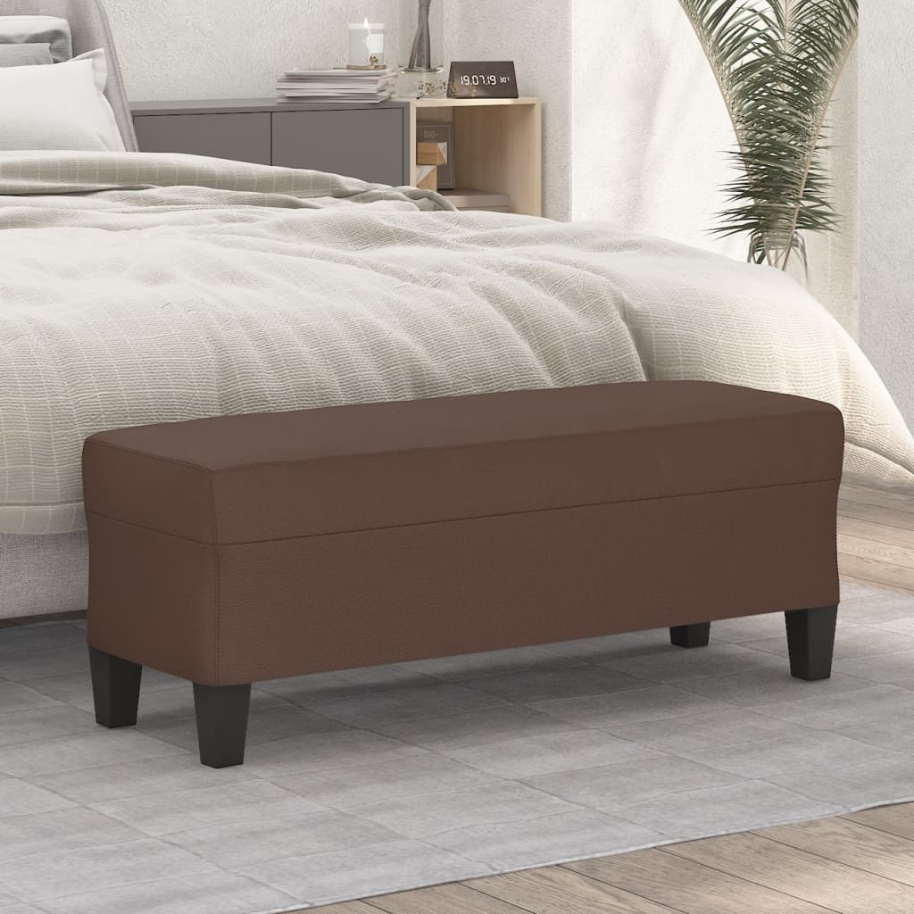 Banc Marron 100x35x41 cm Similicuir - XIOS