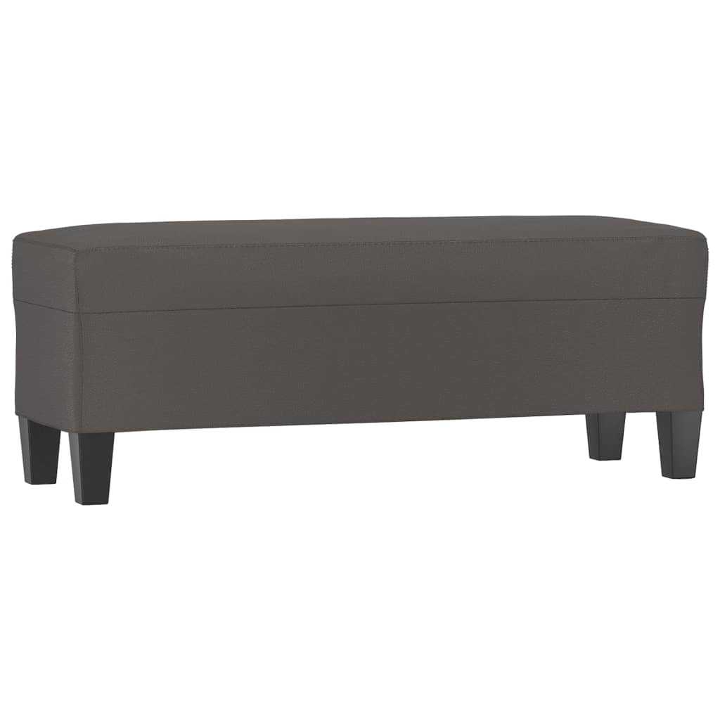 Banc Gris 100x35x41 cm Similicuir - XIOS
