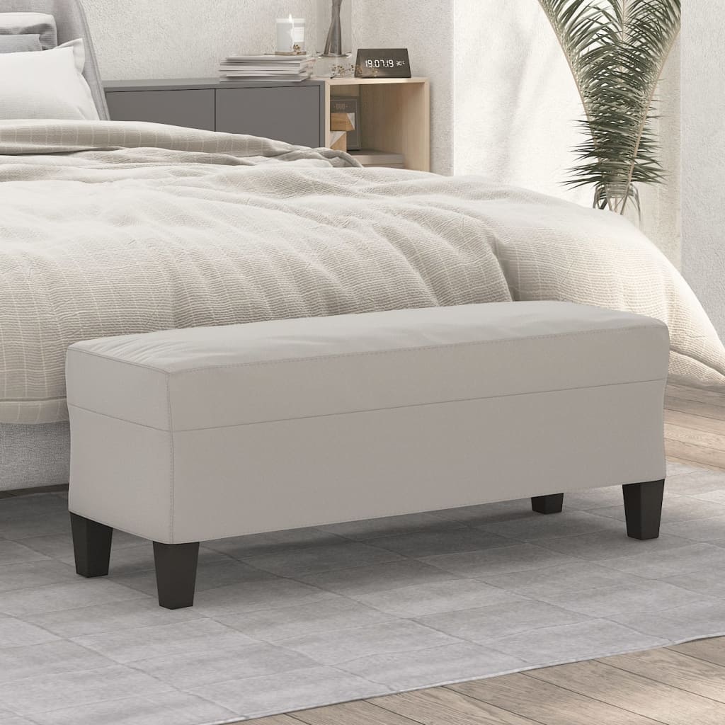 Banc Gris clair 100x35x41 cm Tissu microfibre - XIOS