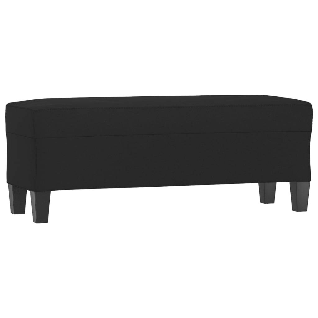Banc Noir 100x35x41 cm Tissu microfibre - XIOS