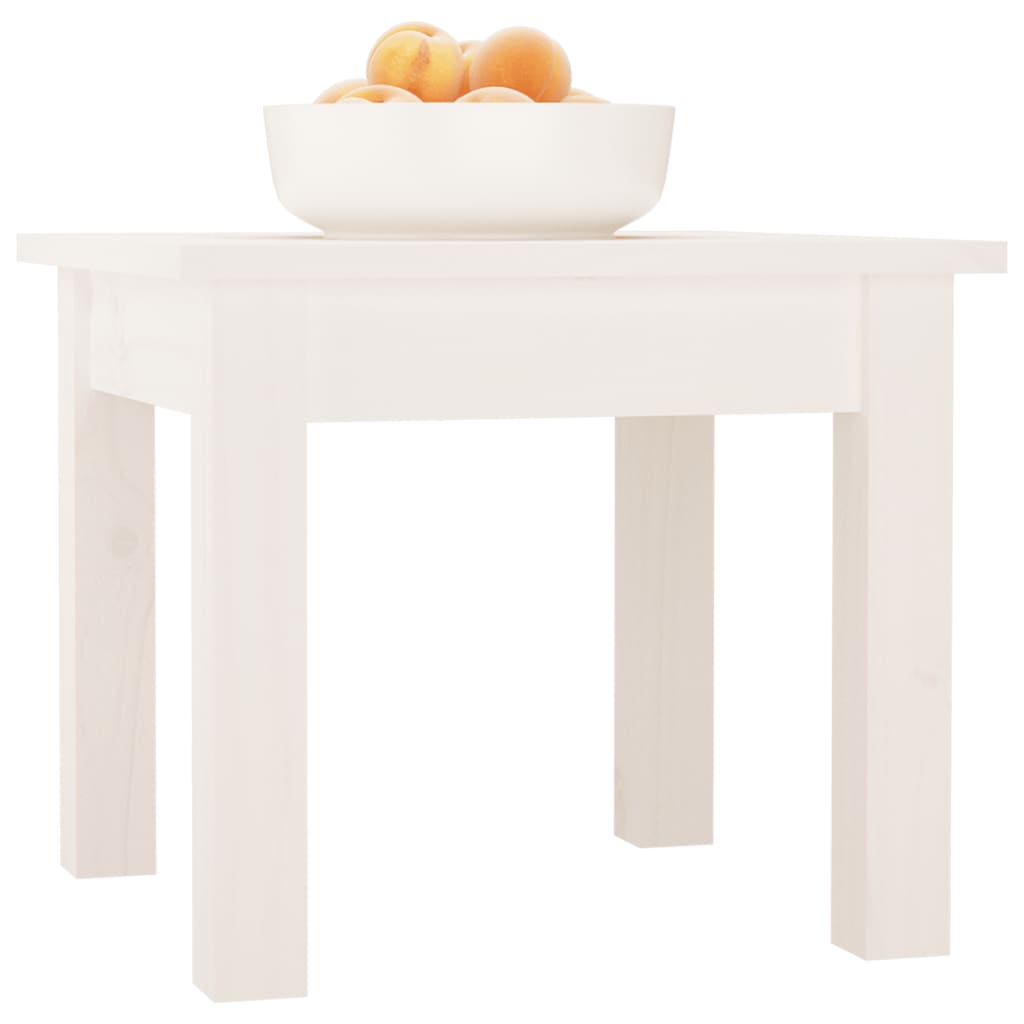 Table basse Blanc 35x35x30 cm Bois massif de pin - XIOS