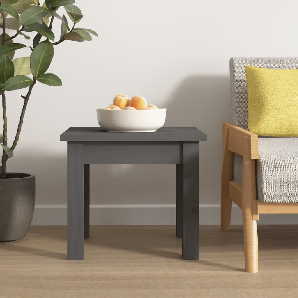 Table basse Gris 35x35x30 cm Bois massif de pin - XIOS