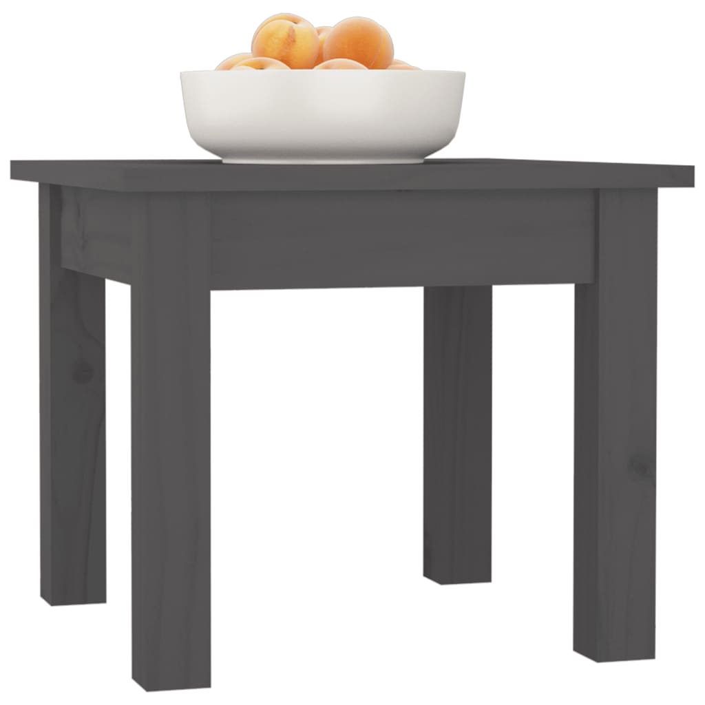 Table basse Gris 35x35x30 cm Bois massif de pin - XIOS