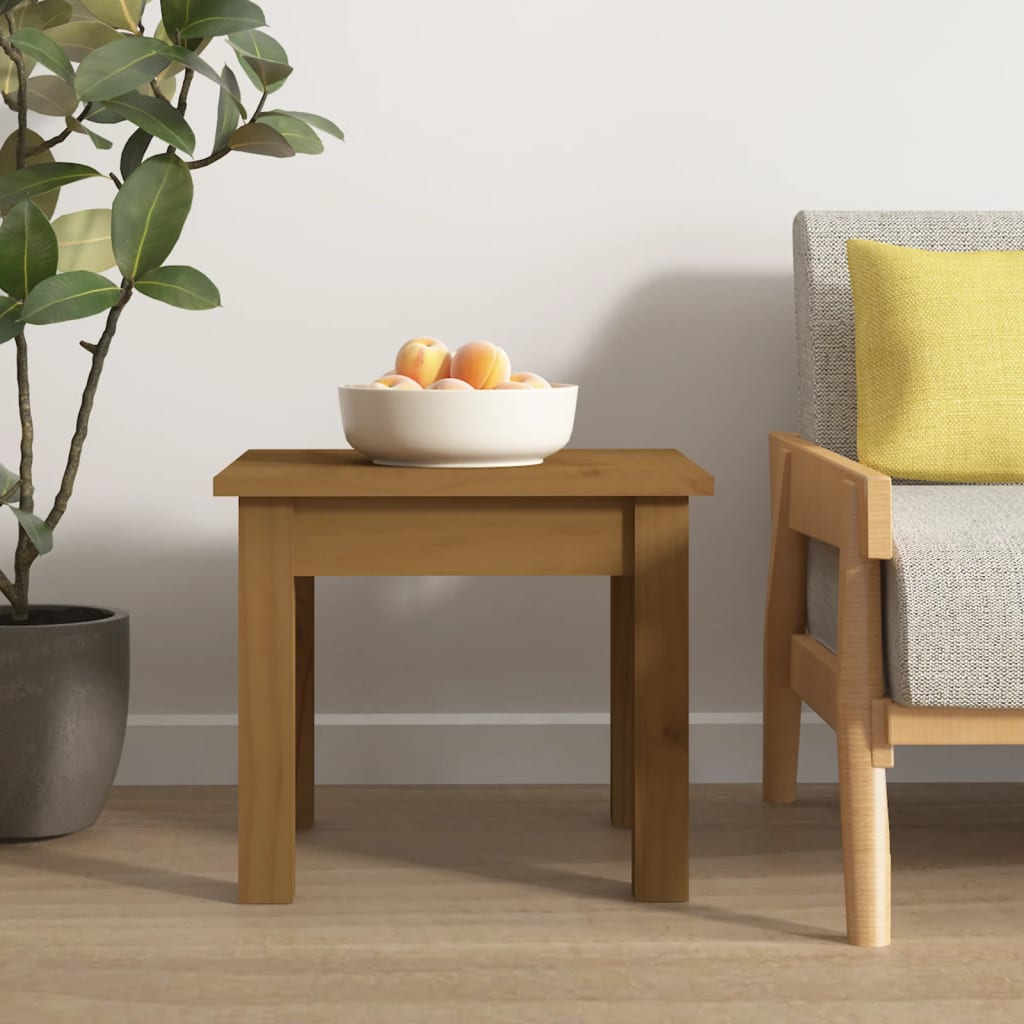 Table basse Marron miel 35x35x30 cm Bois massif de pin - XIOS
