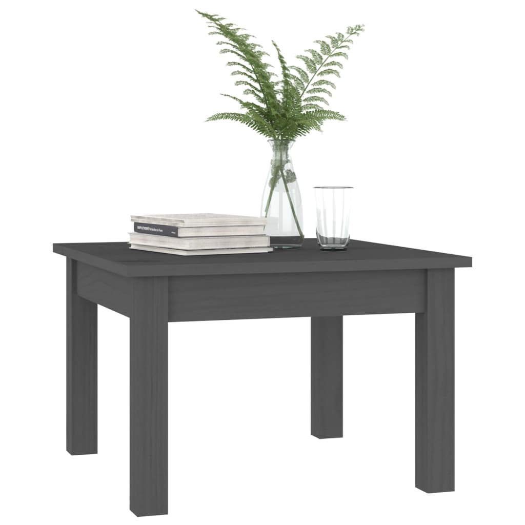 Table basse Gris 45x45x30 cm Bois massif de pin - XIOS