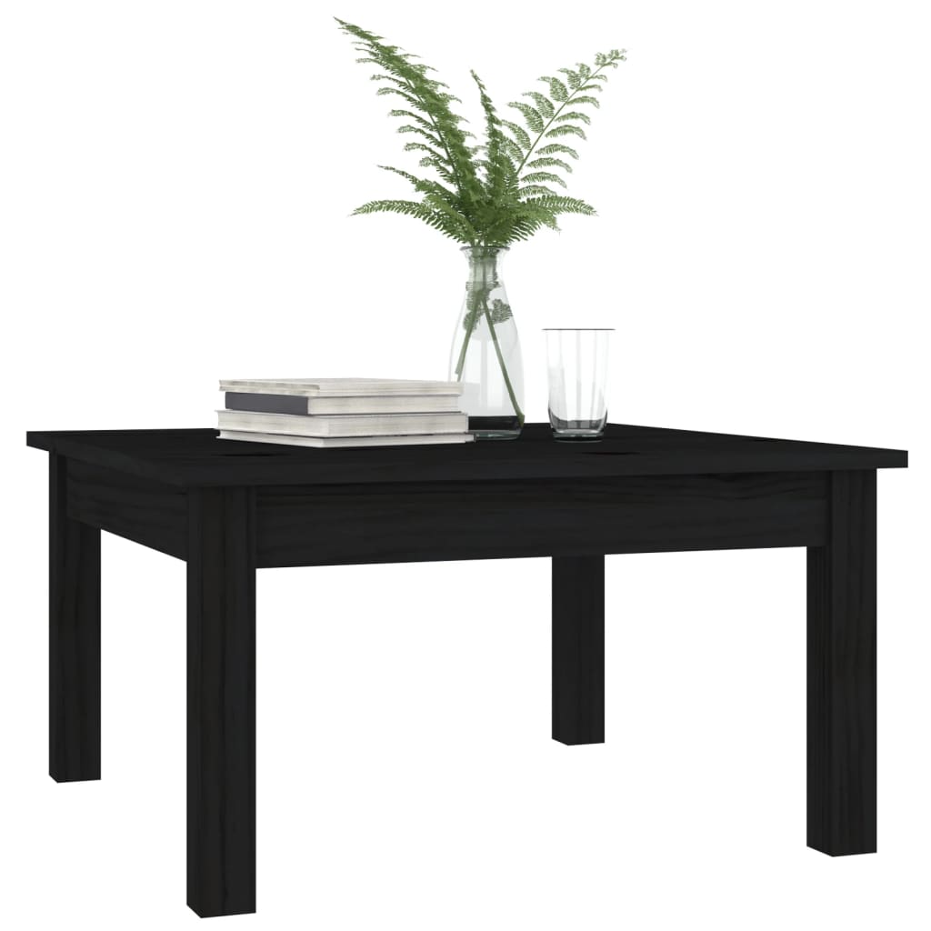 Table basse Noir 55x55x30 cm Bois massif de pin - XIOS