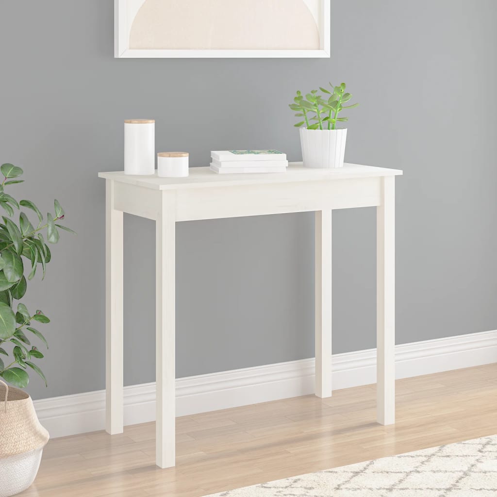 Table console Blanc 80x40x75 cm Bois massif de pin - XIOS