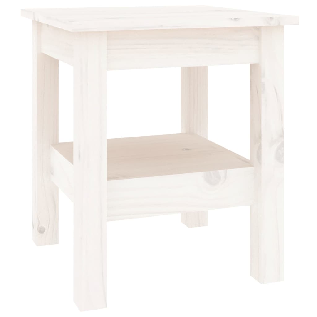 Table basse Blanc 35x35x40 cm Bois massif de pin - XIOS